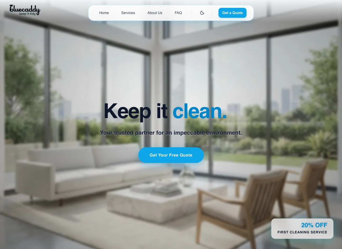 Bluecaddy website on desktop