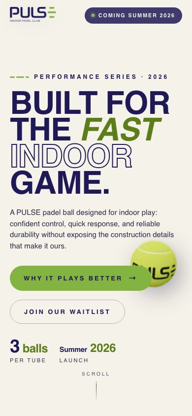 Pulse Padel mobile website